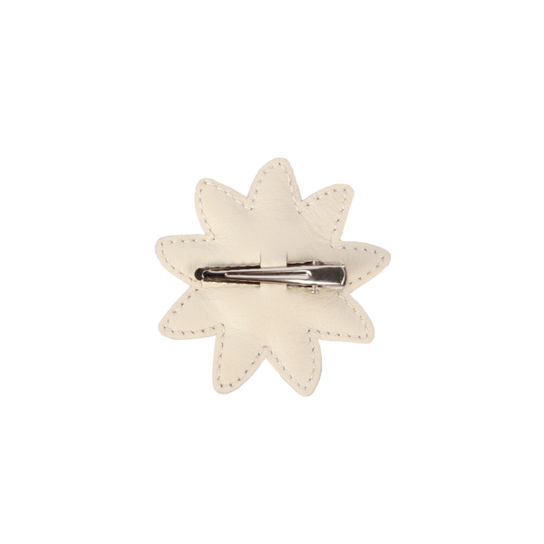 Zaza Fields Hairclip | Daisy | Off White Leather