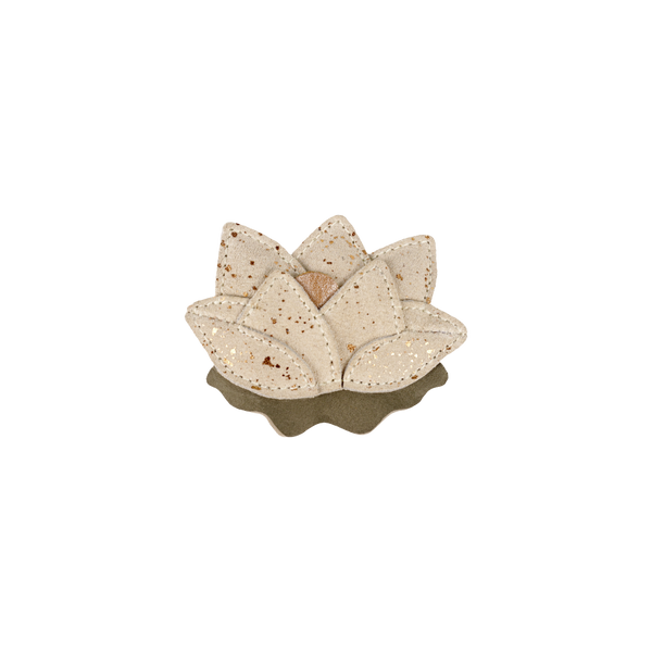 Zaza Fields Hairclip | Water Lily | Cream Metallic Suede