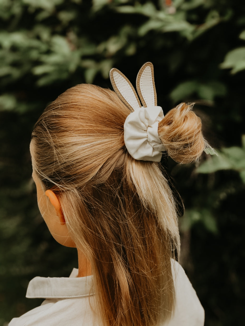 Polly Hair Scrunchie | Bunny | Taupe Nubuck