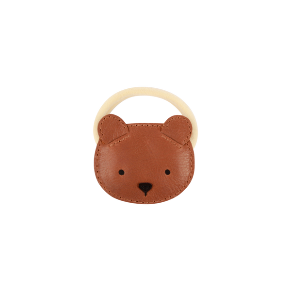 Josy Classic Hair Tie | Bear | Cognac Classic Leather