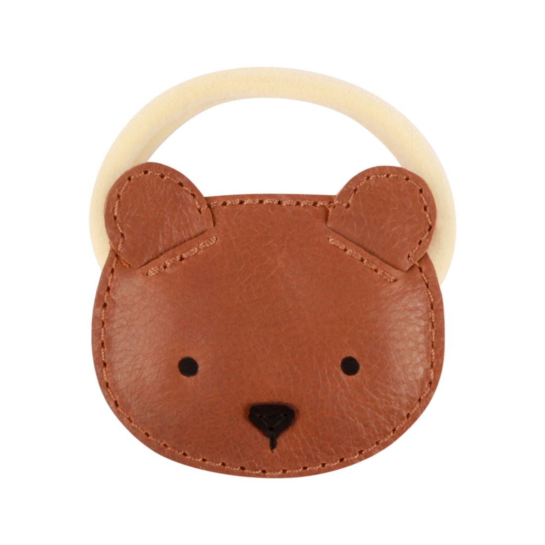 Josy Classic Hair Tie | Bear | Cognac Classic Leather