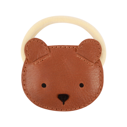 Josy Classic Hair Tie | Bear | Cognac Classic Leather