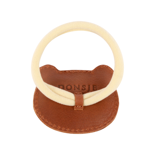 Josy Classic Hair Tie | Bear | Cognac Classic Leather