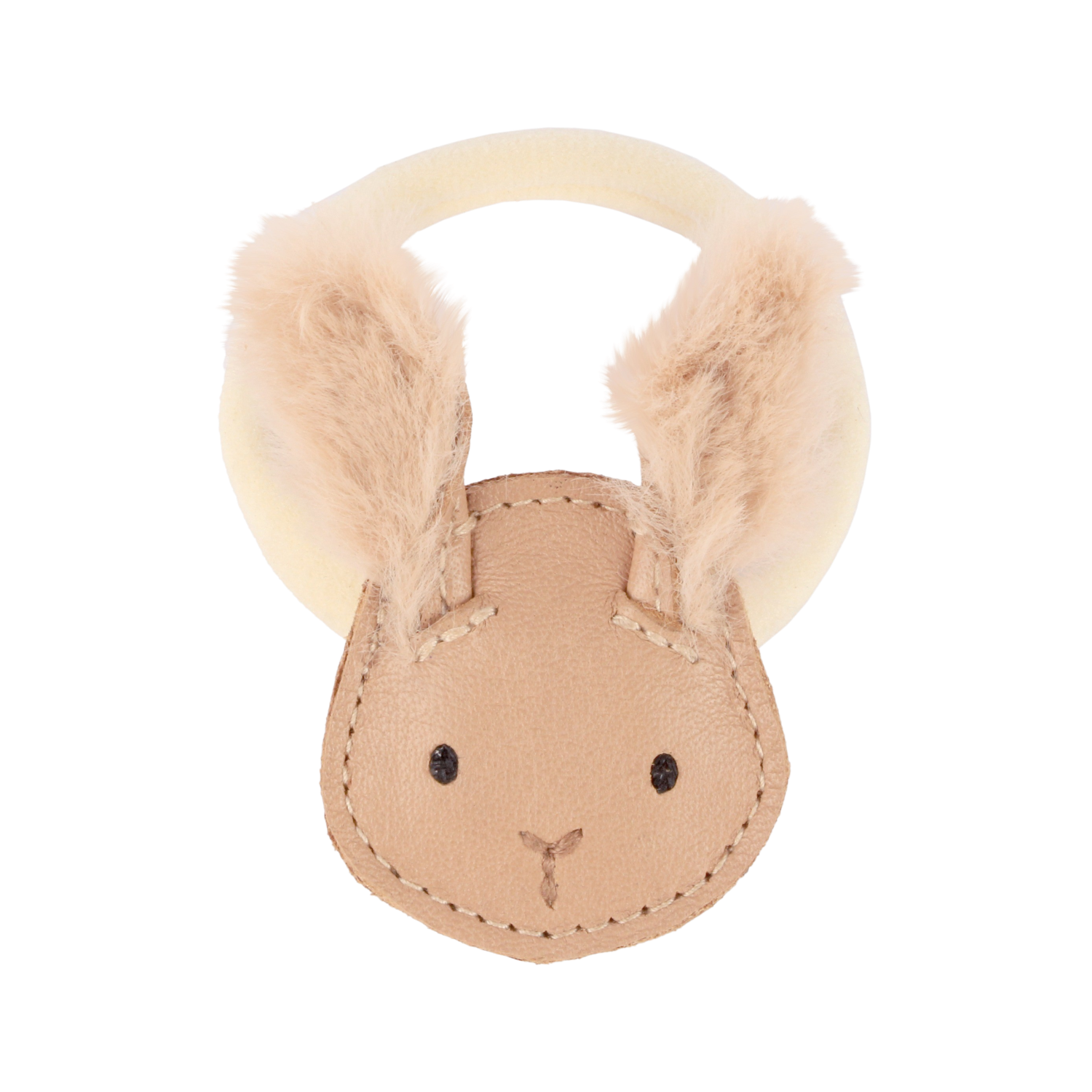 Josy Exclusive Hair Tie | Fluffy Bunny | Light Rust Leather