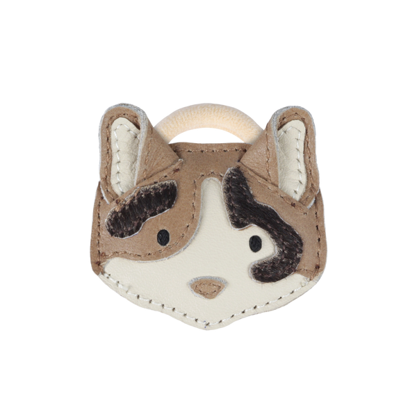 Josy Exclusive Hair Tie | Calico Cat | Nutmeg Leather