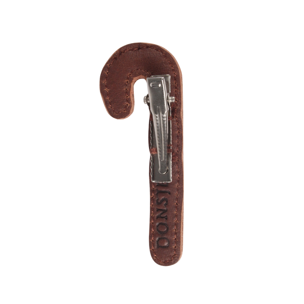 Wonda Hairclip | Candy Cane | Burgundy Classic Leather