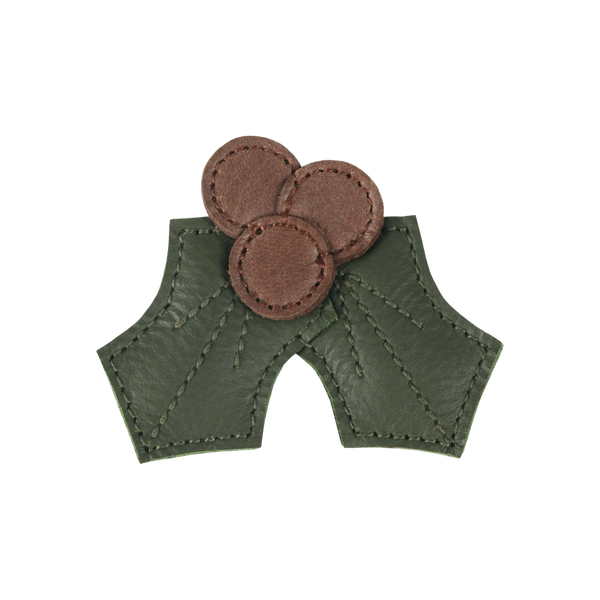 Wonda Hairclip | Holly | Olive Leather