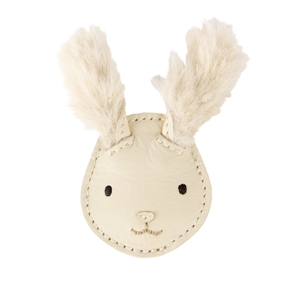 Josy Exclusive Hairclip | Rabbit | Cream Leather