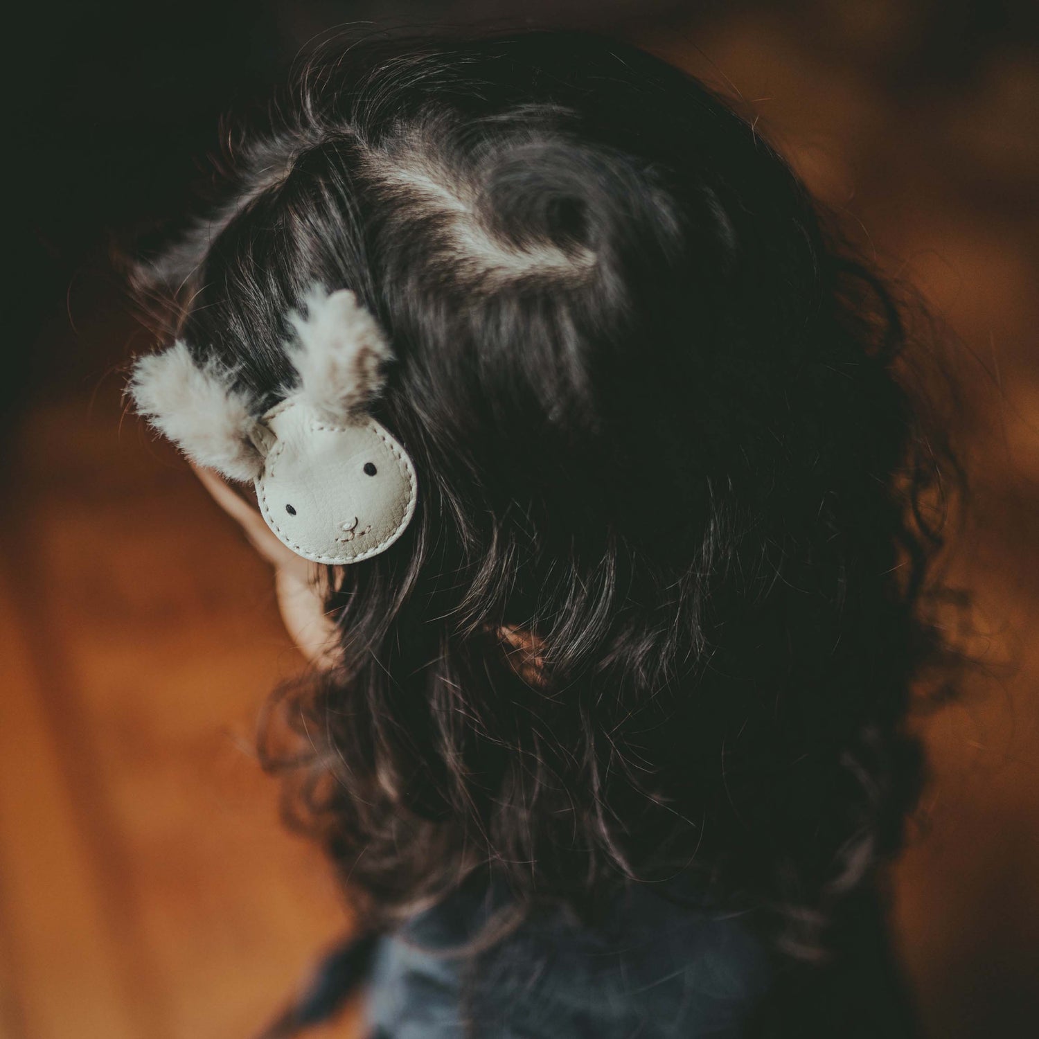 Josy Exclusive Hairclip | Rabbit | Cream Leather