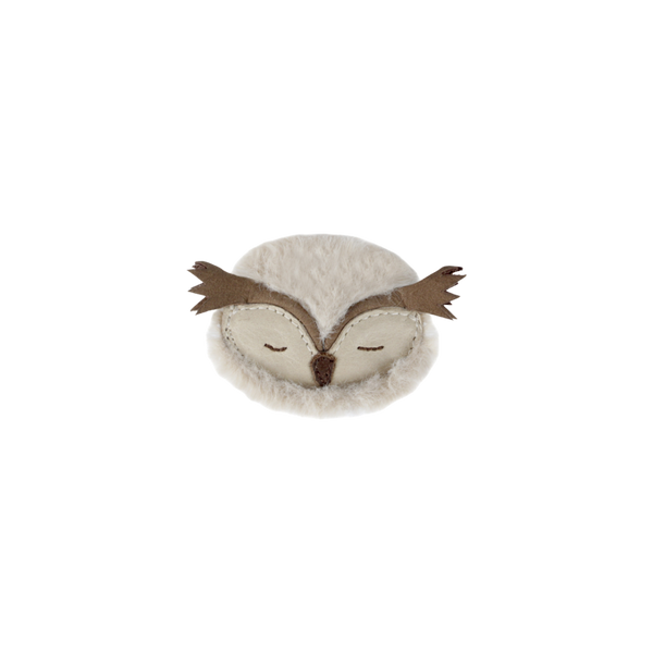 Josy Exclusive Hairclip | Owl | Ivory Classic Leather