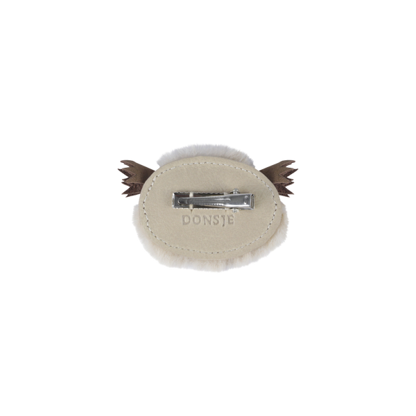 Josy Exclusive Hairclip | Owl | Ivory Classic Leather