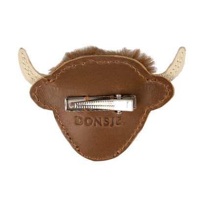 Josy Exclusive Hairclip | Highlander Cow | Cognac Classic Leather