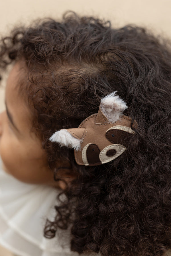 Josy Exclusive Hairclip | Raccoon | Truffle Nubuck