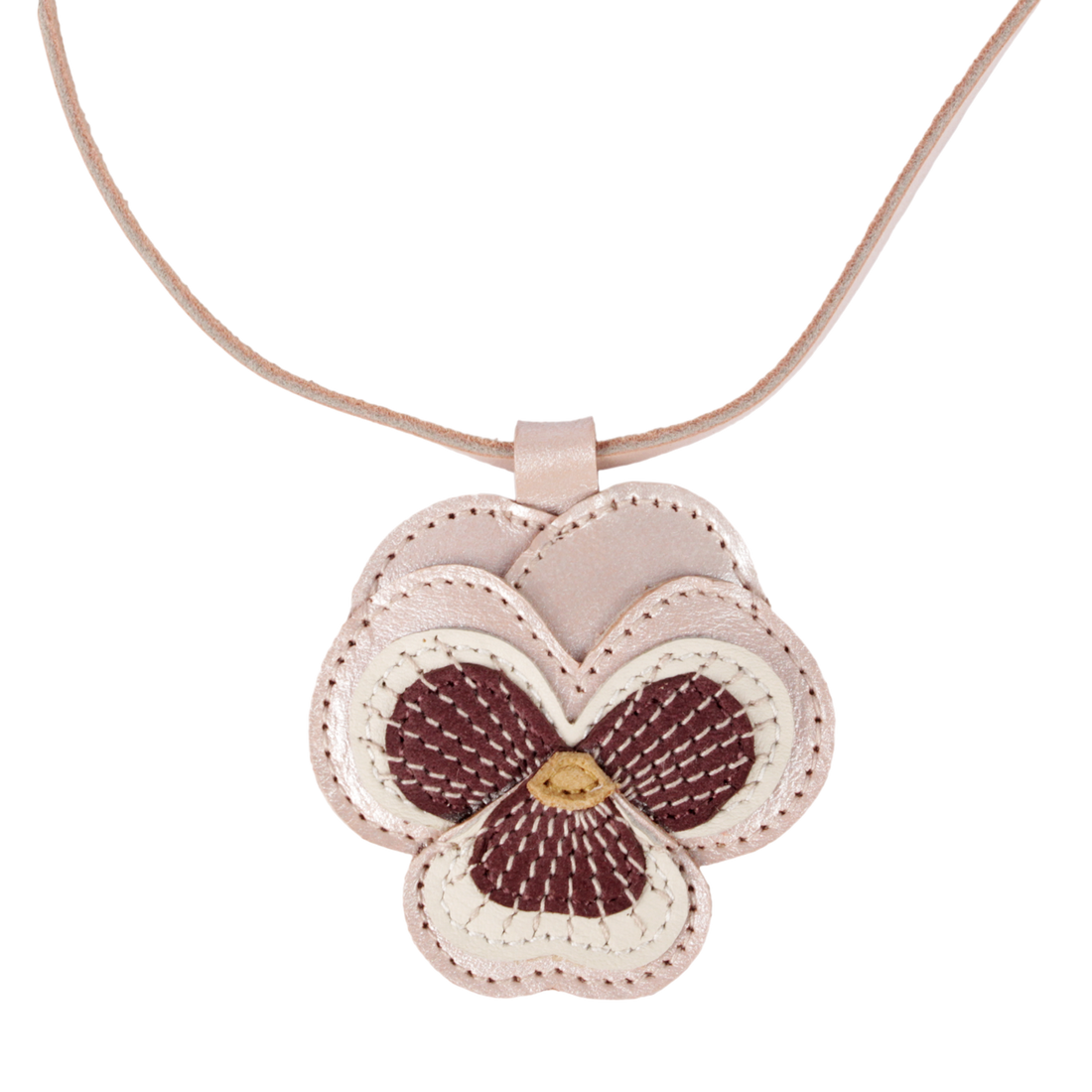 Zaza Necklace | Violette | Rose Metallic Leather