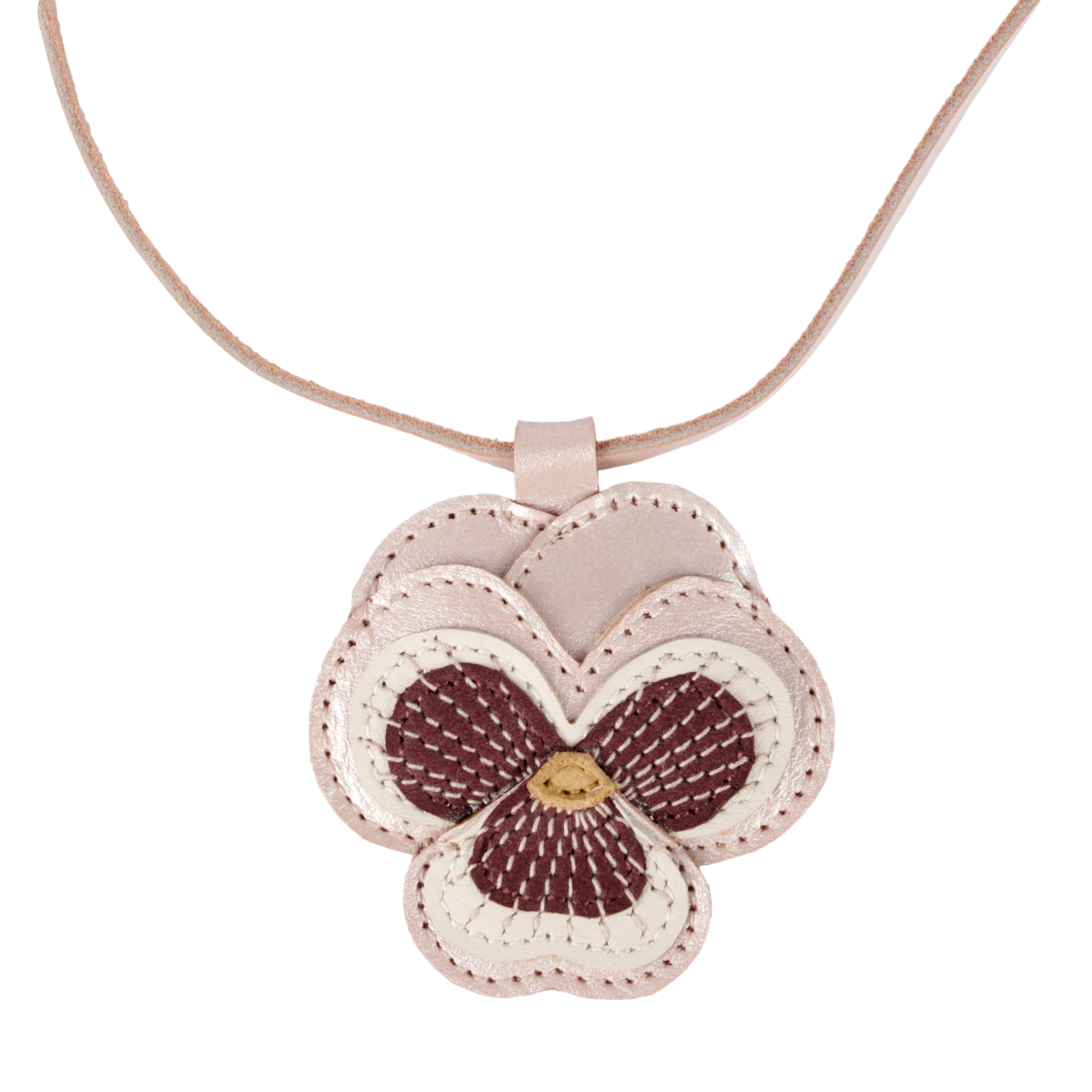 Zaza Necklace | Violette | Rose Metallic Leather