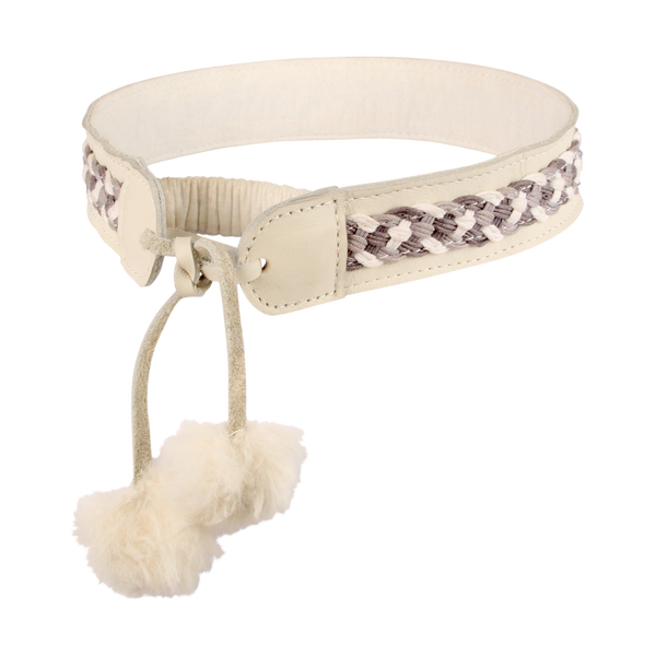 Nini Headband | Off White Leather