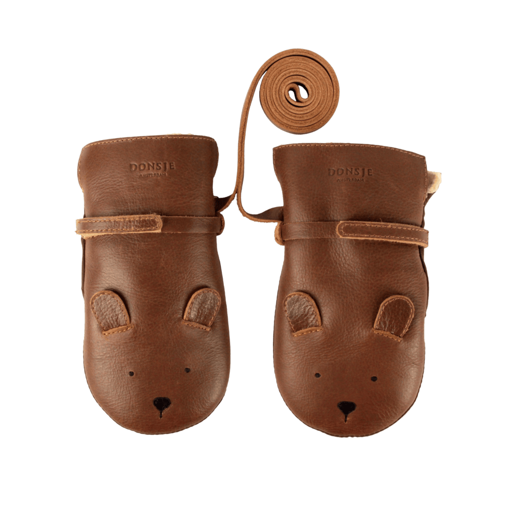Kapi Classic Mittens | Bear | Cognac Classic Leather