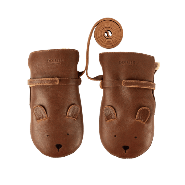 Kapi Classic Mittens | Bear | Cognac Classic Leather