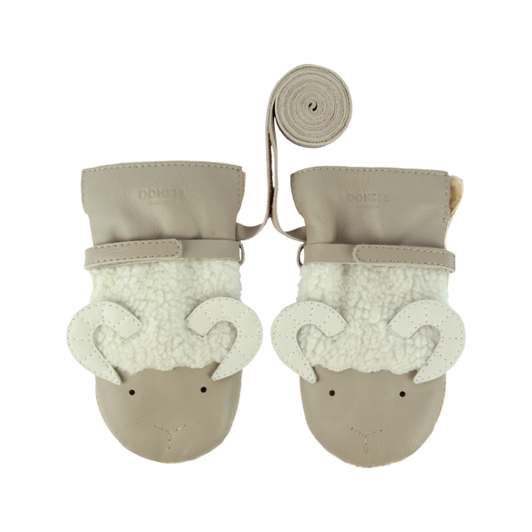 Kapi Exclusive Mittens | Ram | Light Stone Leather