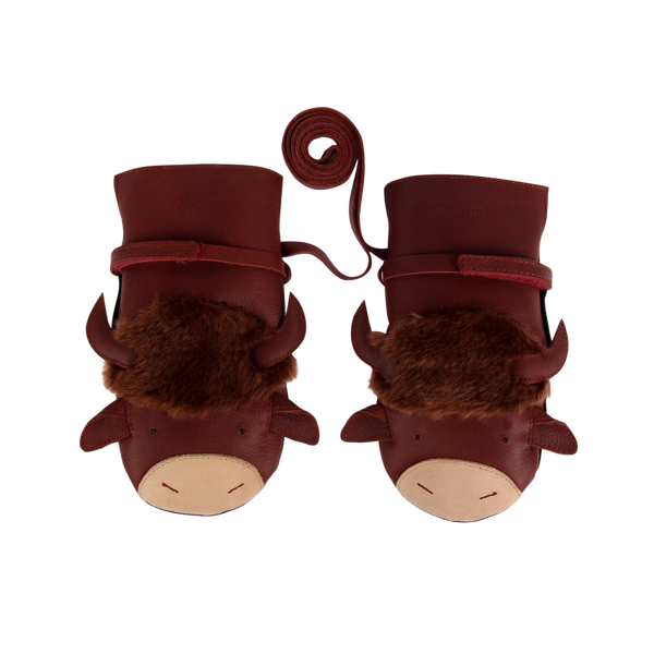 Kapi Exclusive Mittens | Buffalo | Burgundy Classic Leather