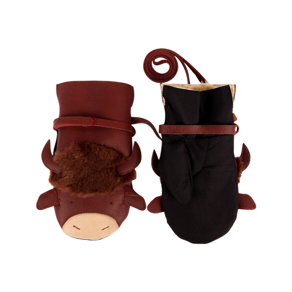 Kapi Exclusive Mittens | Buffalo | Burgundy Classic Leather