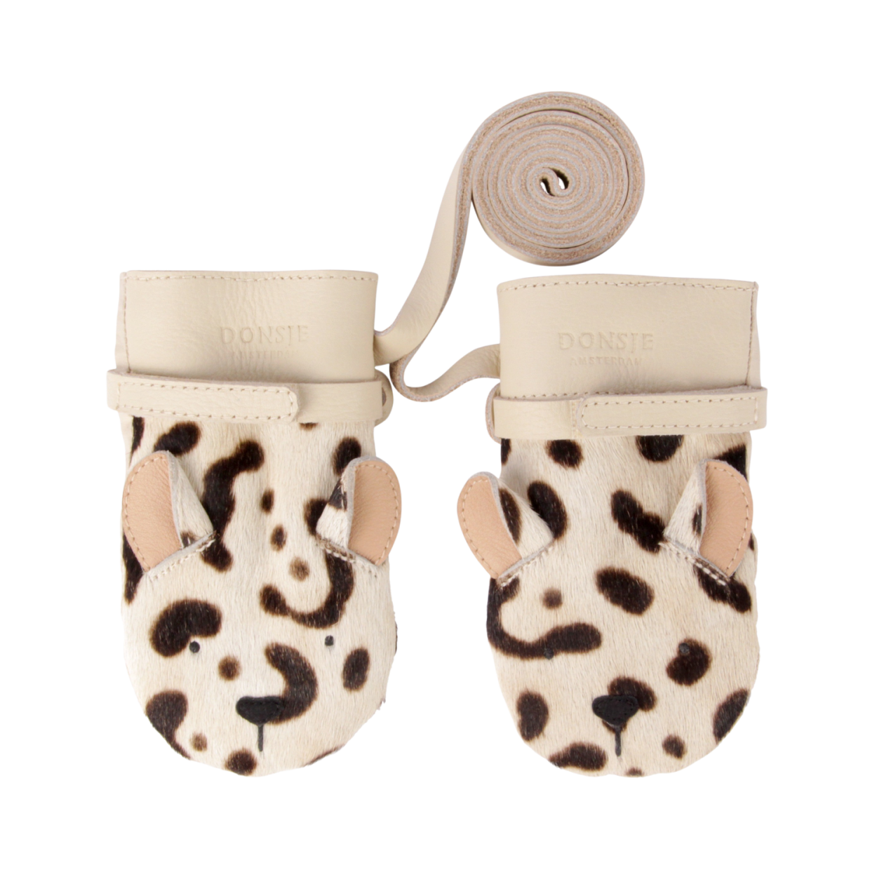 Kapi Exclusive Mittens Snow Leopard Snow Leopard Spotted Cow Hair
