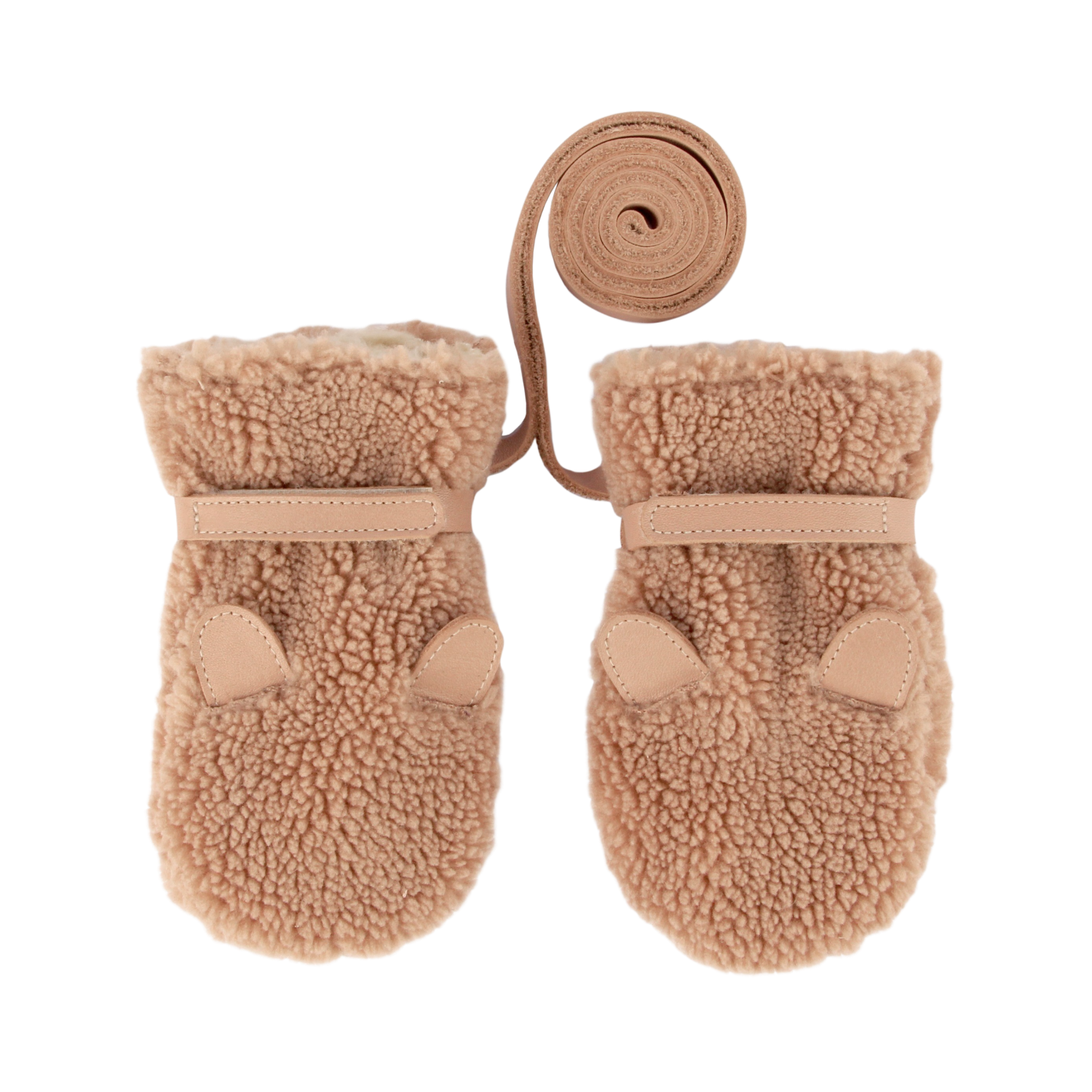 Richy Mittens | Teddy Bear | Light Maple Curly Faux Fur