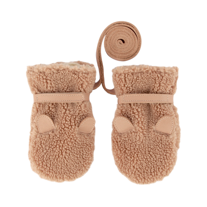 Richy Mittens | Teddy Bear | Light Maple Curly Faux Fur