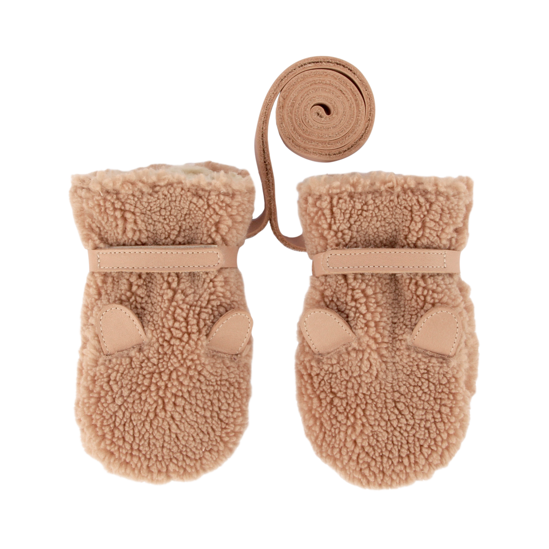 Richy Mittens | Teddy Bear | Light Maple Curly Faux Fur