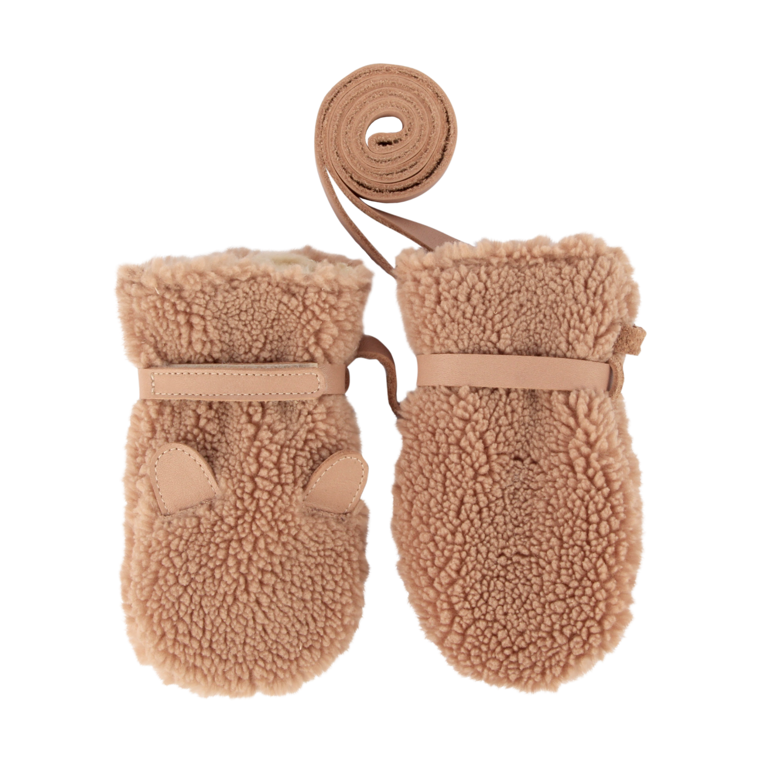 Richy Mittens | Teddy Bear | Light Maple Curly Faux Fur