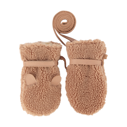 Richy Mittens | Teddy Bear | Light Maple Curly Faux Fur