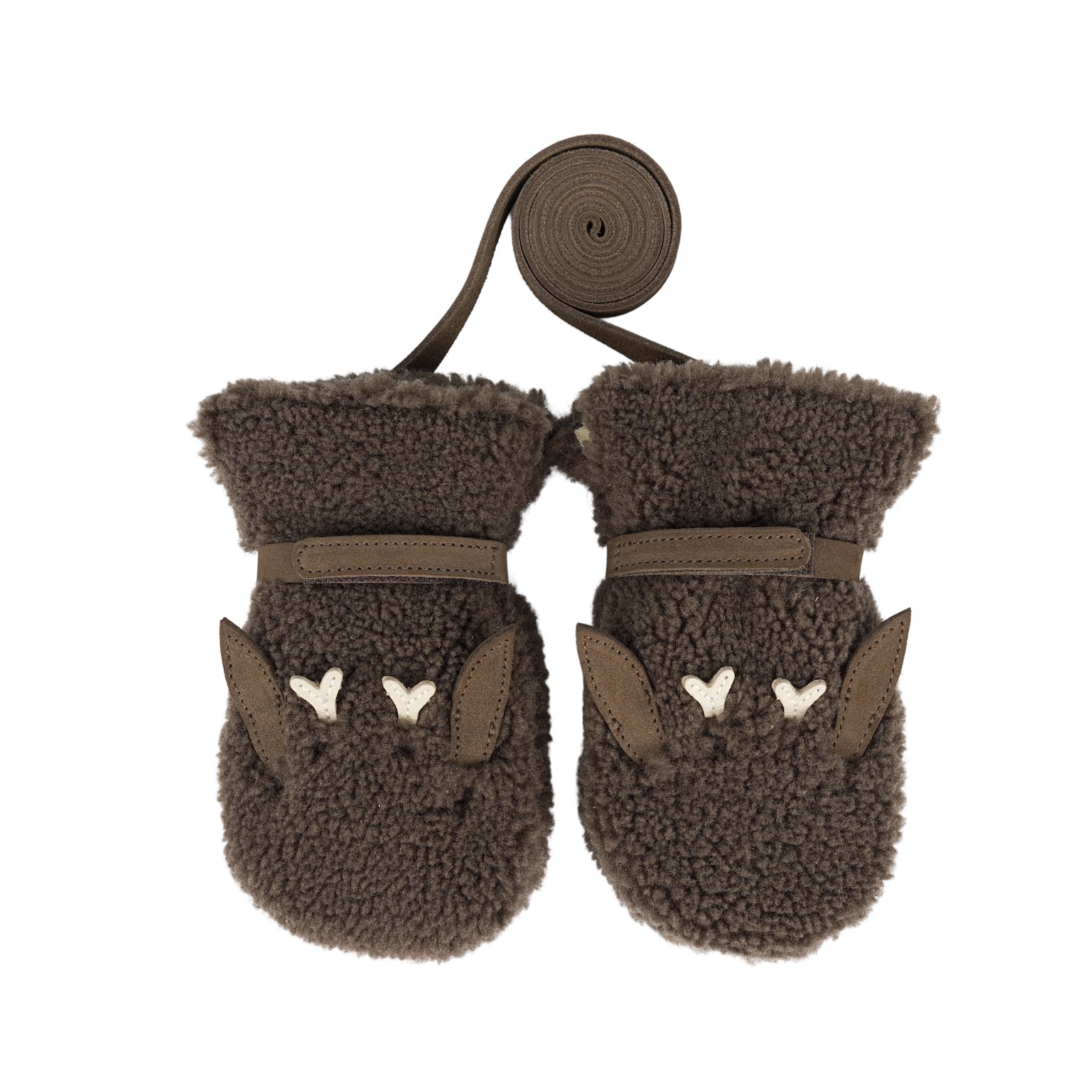 Richy Mittens | Stag | Hazelnut Curly Faux Fur