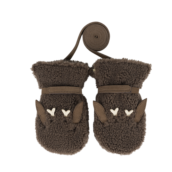 Richy Mittens | Stag | Hazelnut Curly Faux Fur