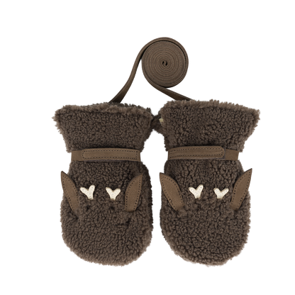 Richy Mittens | Stag | Hazelnut Curly Faux Fur