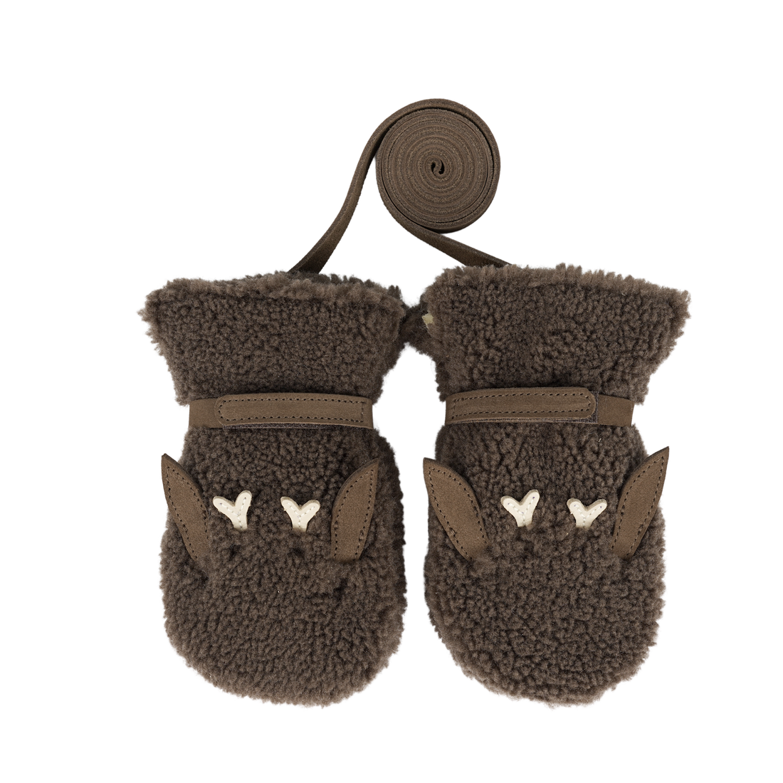 Richy Mittens | Stag | Hazelnut Curly Faux Fur