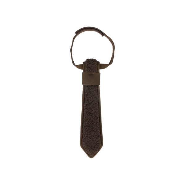 Qarnold Tie | Hazelnut Curly Faux Fur