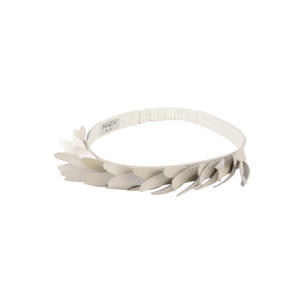 Bola Headband | Off White Metallic Leather