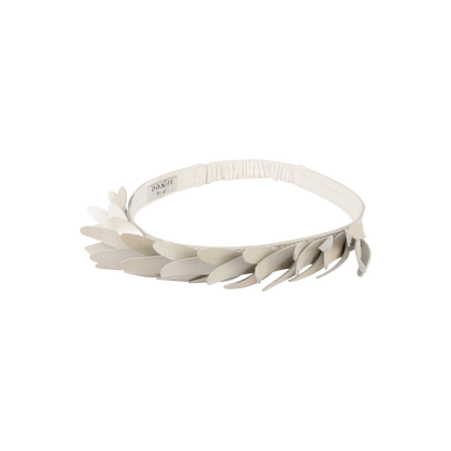 Bola Headband | Off White Metallic Leather