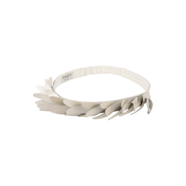Bola Headband | Off White Metallic Leather