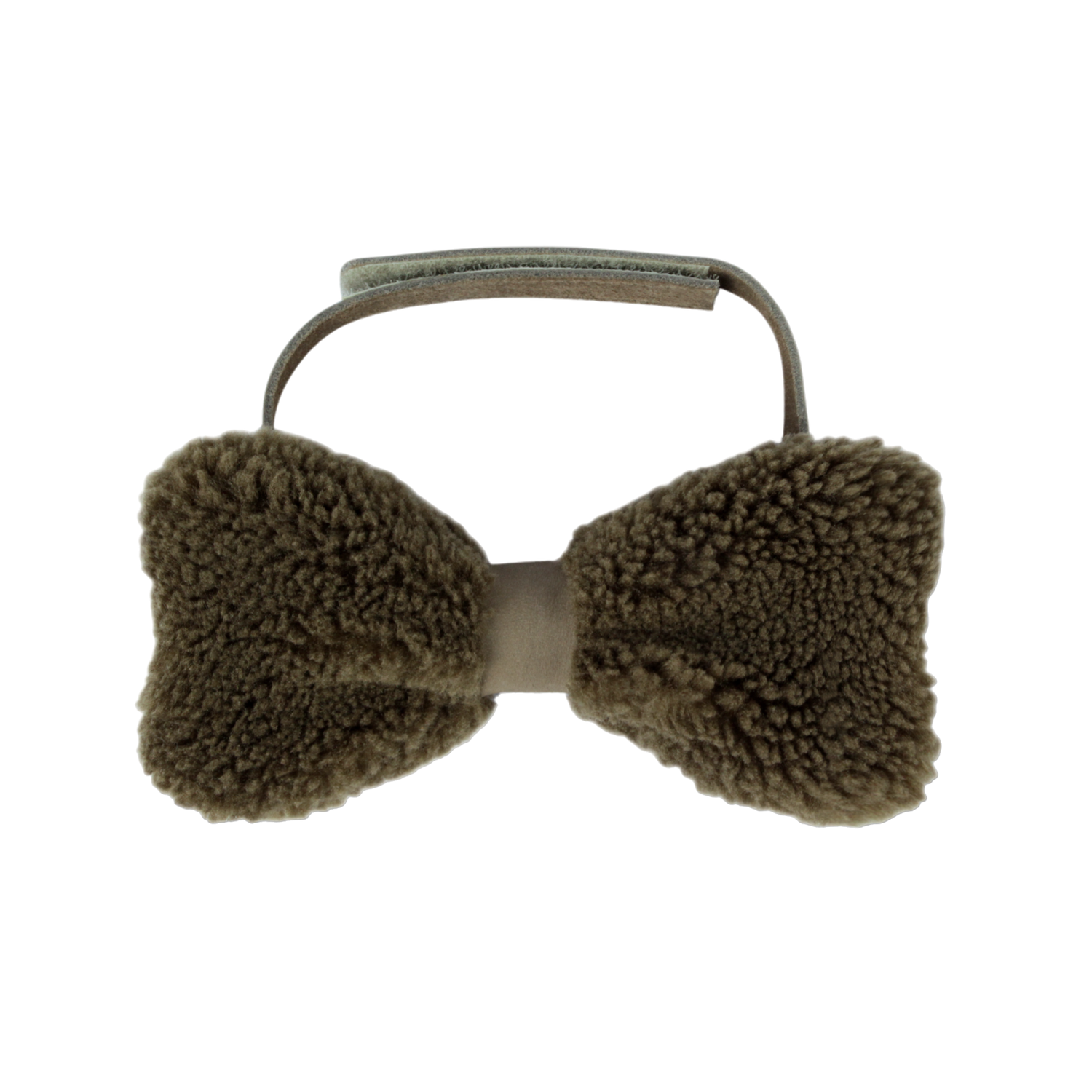 Furro Bow Tie | Stone Curly Faux Fur