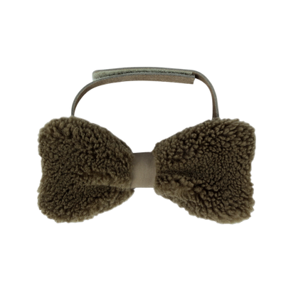 Furro Bow Tie | Stone Curly Faux Fur