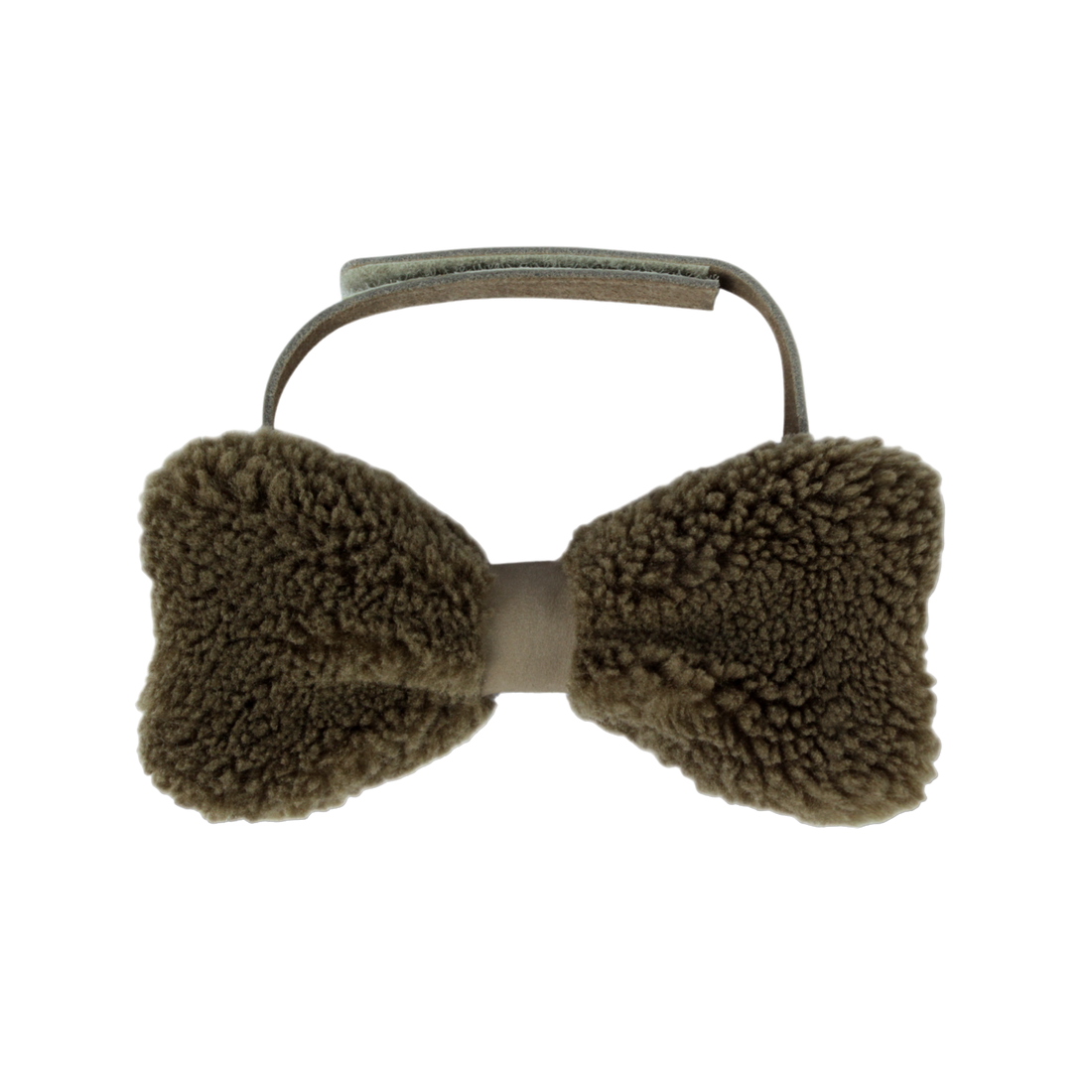 Furro Bow Tie | Stone Curly Faux Fur