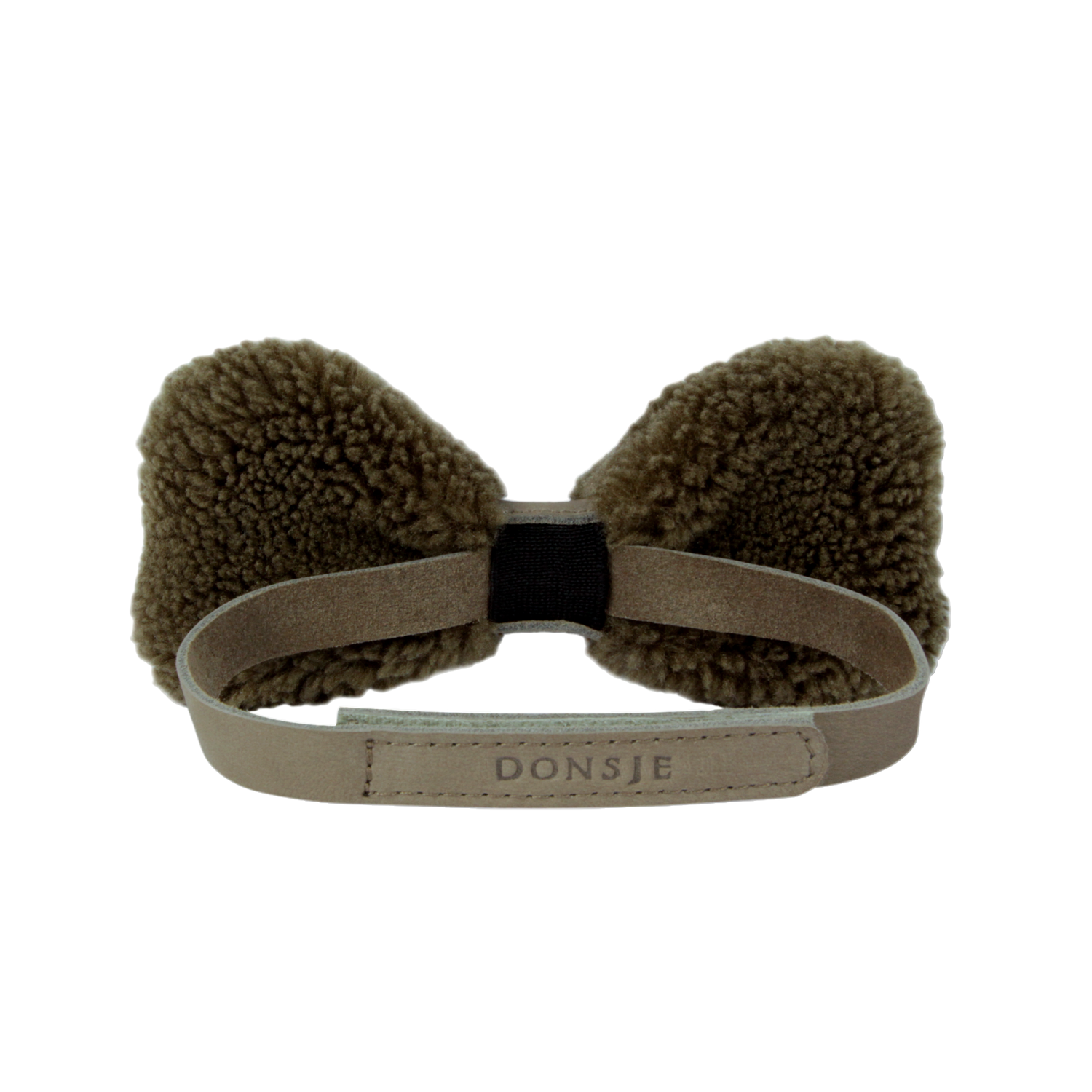 Furro Bow Tie | Stone Curly Faux Fur