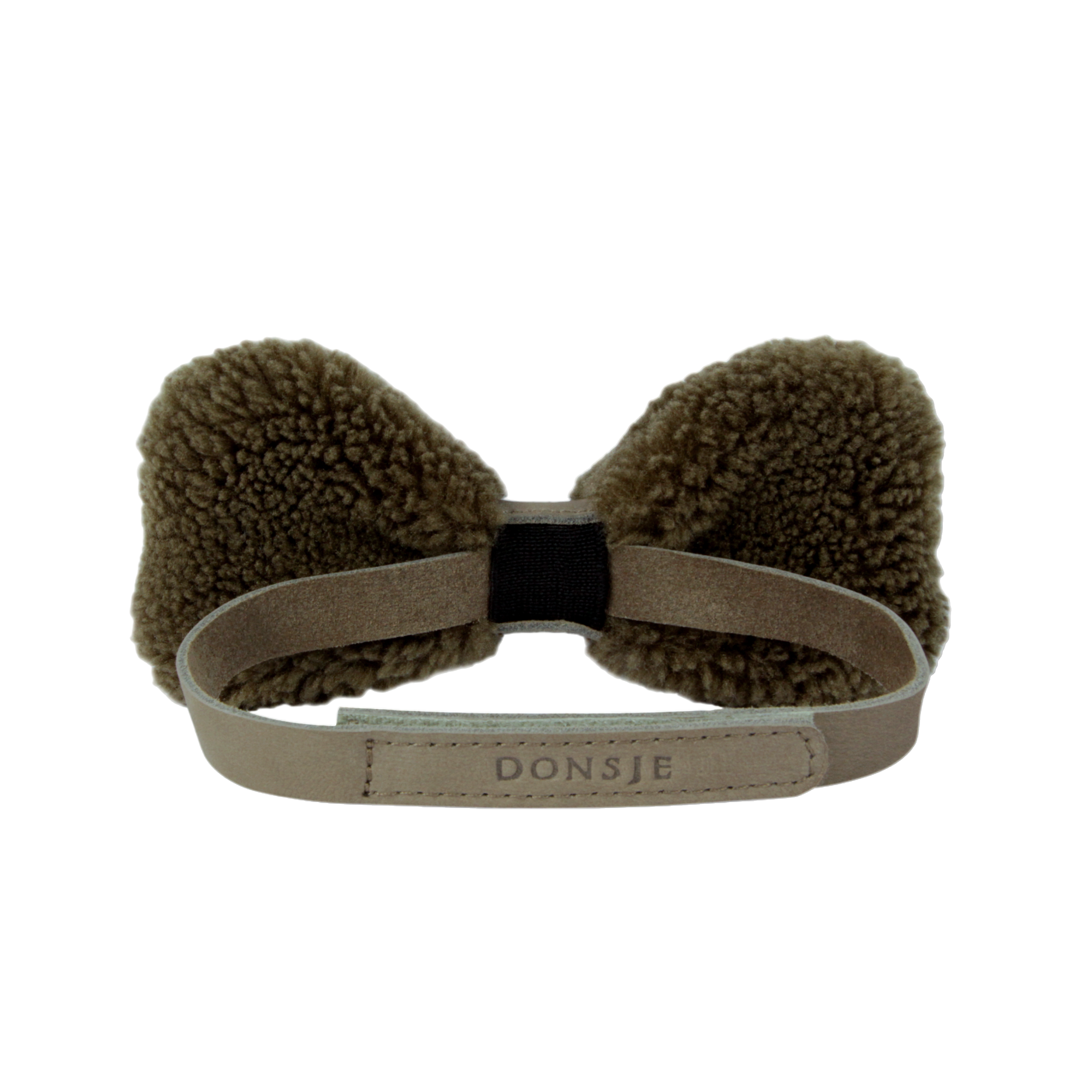 Furro Bow Tie | Stone Curly Faux Fur