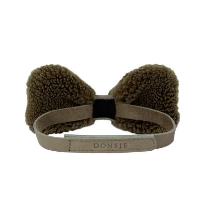 Furro Bow Tie | Stone Curly Faux Fur