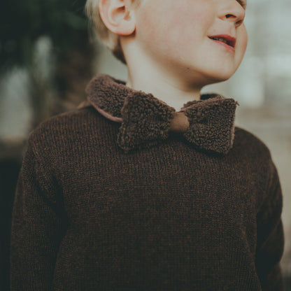 Furro Bow Tie | Hazelnut Curly Faux Fur