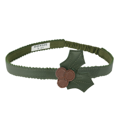 Wonda Headband | Holly | Olive Leather