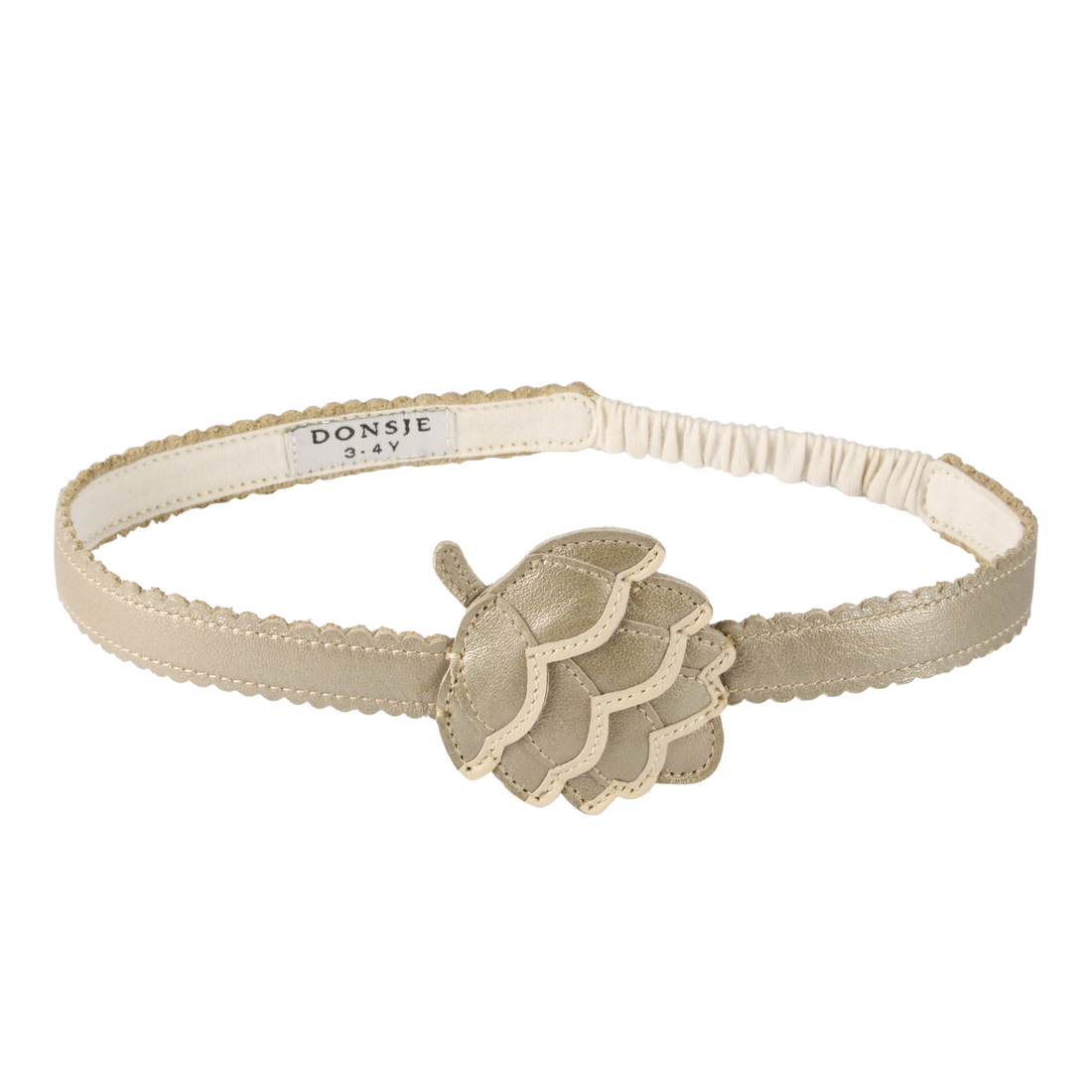 Wonda Headband | Pine Cone | Champagne Metallic Leather