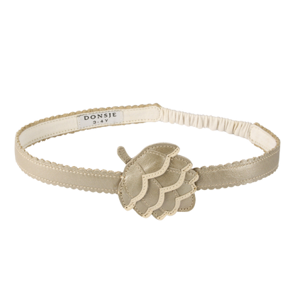 Wonda Headband | Pine Cone | Champagne Metallic Leather