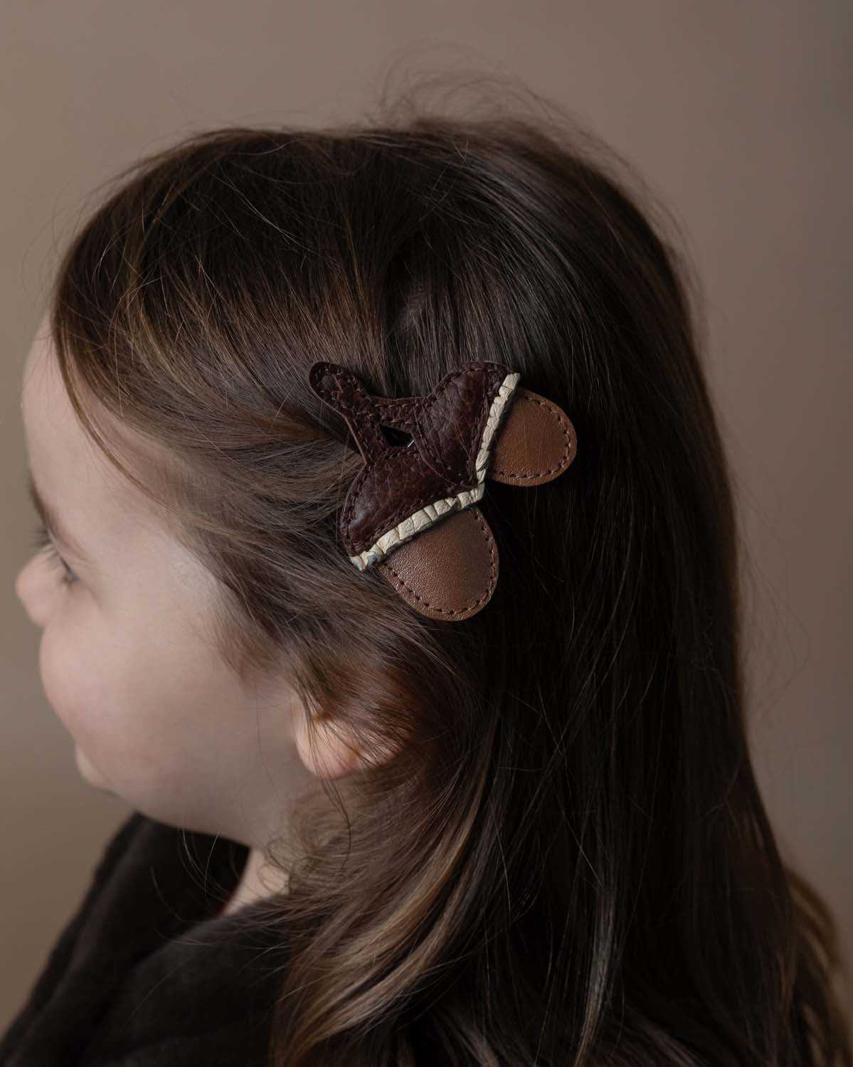 Wonda Hairclip | Acorn | Brown Grain Leather